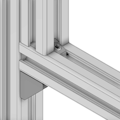40-140-1 MODULAR SOLUTIONS ALUMINUM GUSSET 30MM X 30MM ANGLE W/HARDWARE